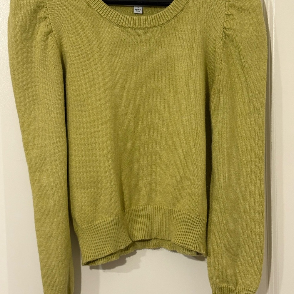 Pink Rose Olive Crew Neck Sweater